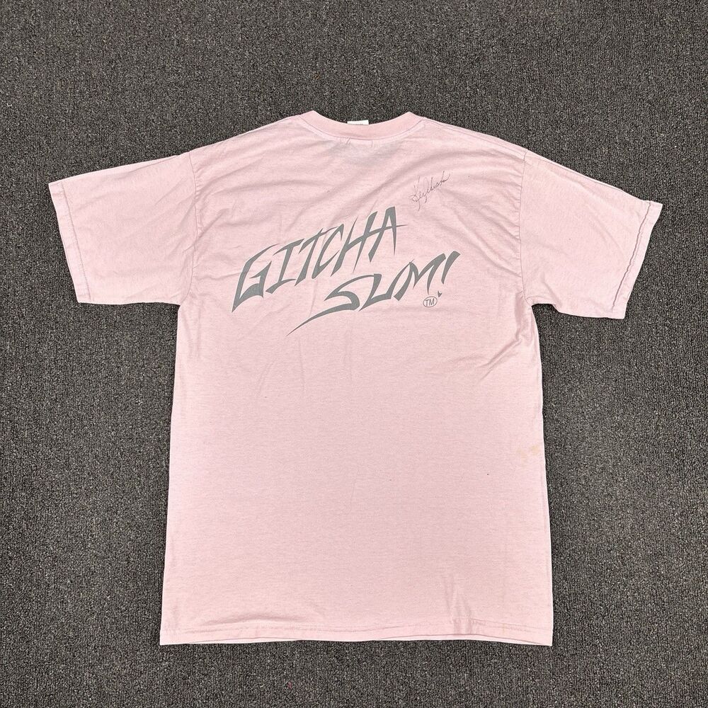 Gitcha Sum Racing Men’s T Shirt Short Sleeve Pink Signed! Size Large - Picture 7 of 7